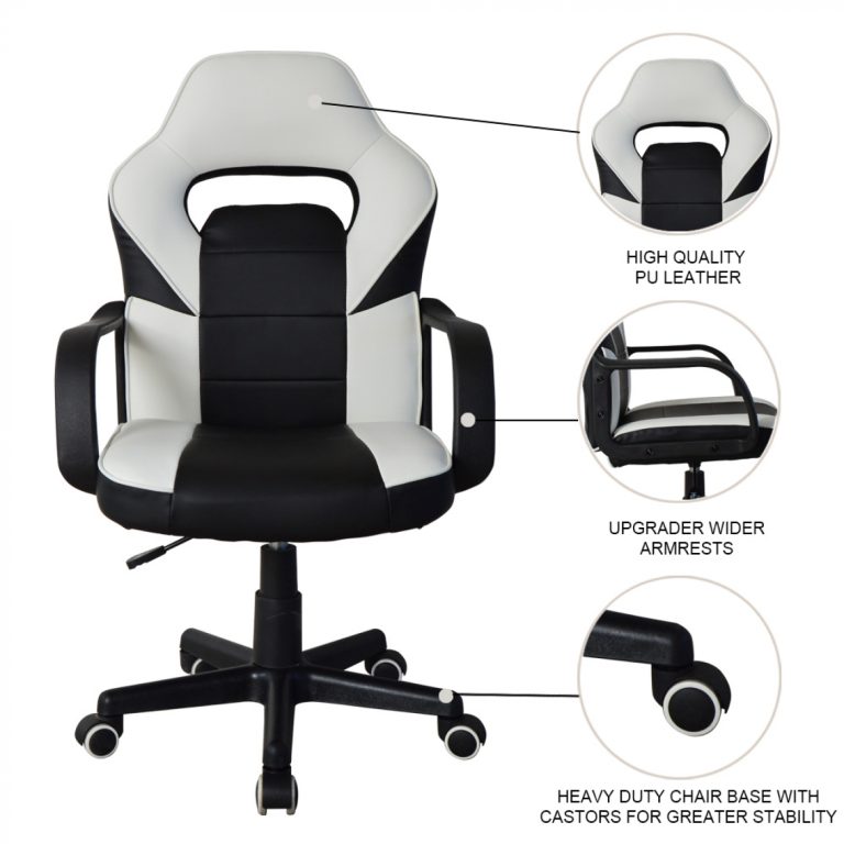 VDD Gamestoel Cyclone met Voetsteun in de kleur Zwart/Blauw