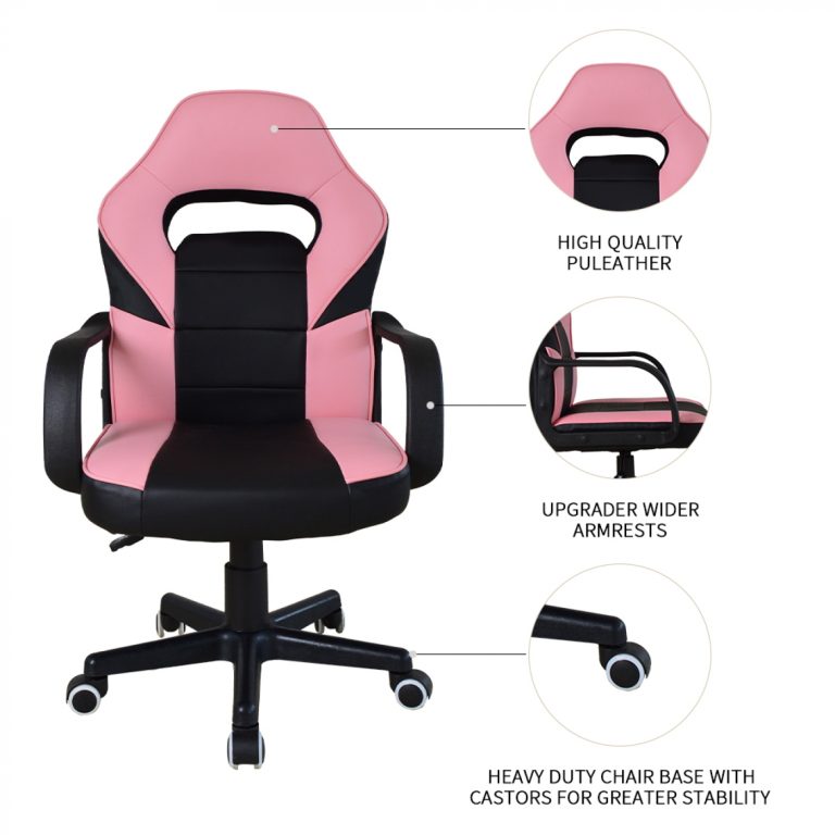 VDD Gaming Gamestoel Thomas Junior - Verstelbaar - Roze/Zwart - alternatieve afbeelding