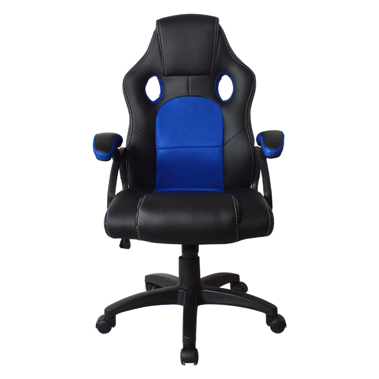 Gamestoel Wouter junior bureaustoel - racing gaming stijl - hoogte verstelbaar - zwart blauw - alternatieve afbeelding