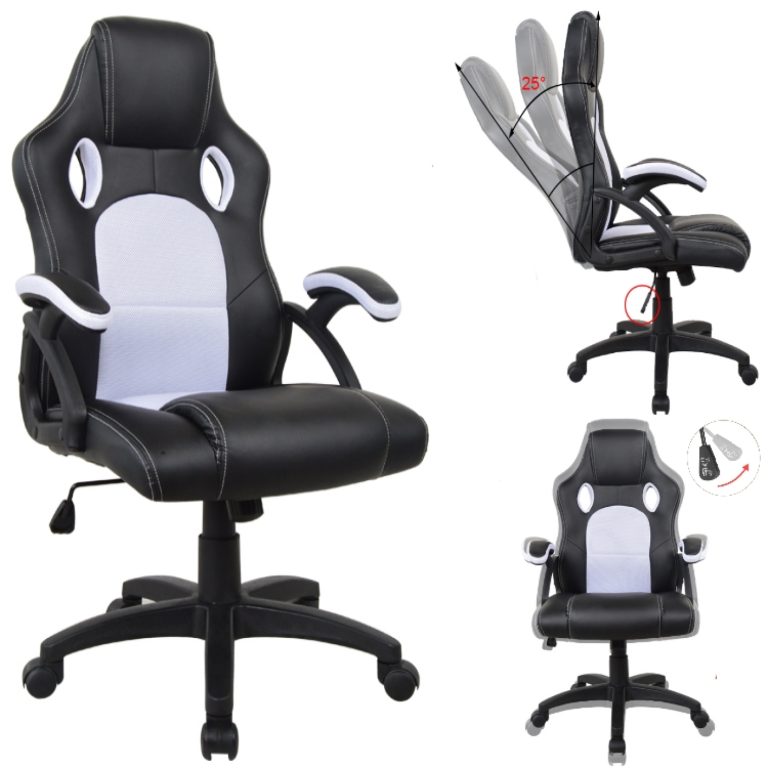 VDD Gaming Gamestoel Junior - Verstelbare Bureaustoel - Zwart/Wit