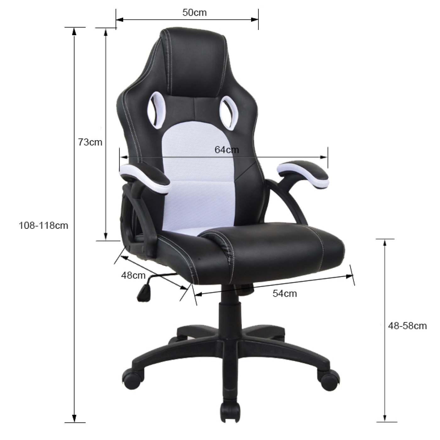 Gamestoel Wouter junior bureaustoel - racing gaming stijl - hoogte verstelbaar - zwart wit - Meubel-Plein Gamestoel Wouter junior bureaustoel - racing gaming stijl - hoogte verstelbaar - zwart wit - Meubel-Plein