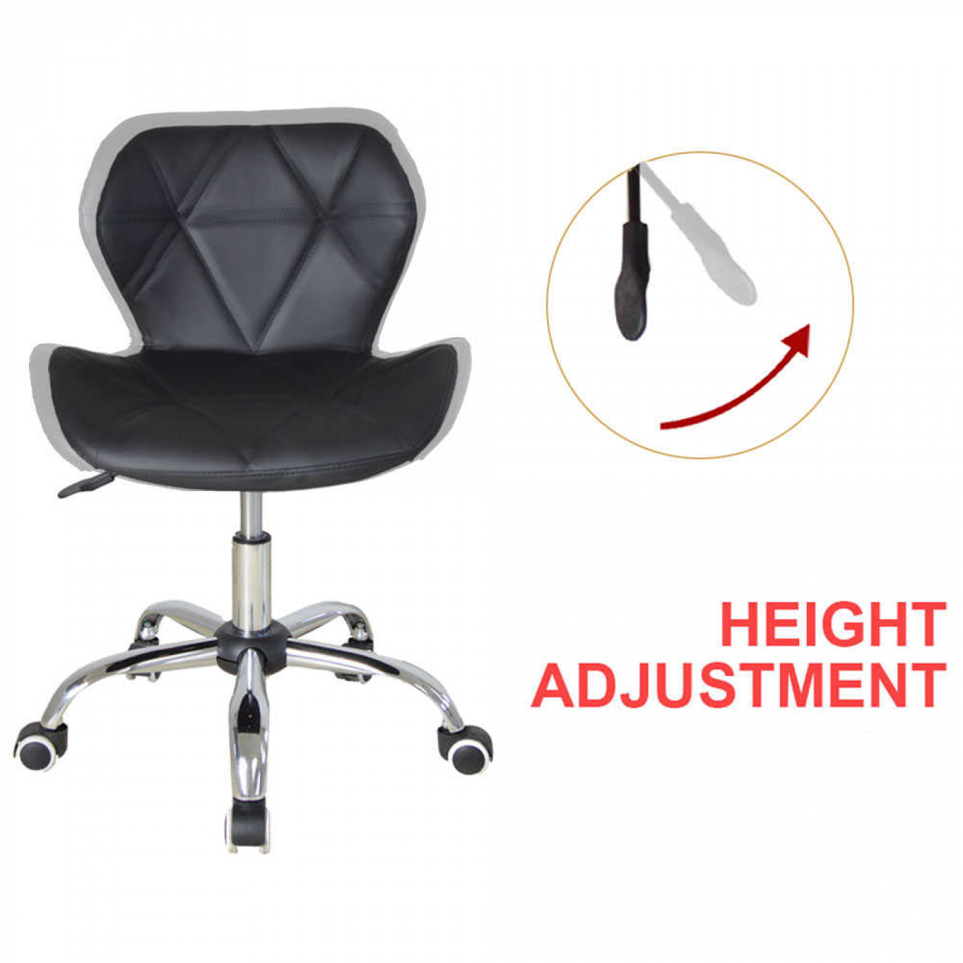 Bureaustoel modern design - directiestoel - hoogte verstelbaar - zwart - Meubel-Plein Bureaustoel modern design - directiestoel - hoogte verstelbaar - zwart - Meubel-Plein