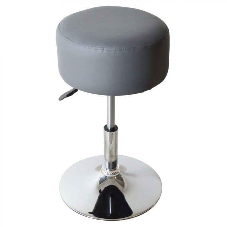 VDD - Krukje - Retro Vintage - Kaptafel Krukje - Kruk - Hoogte Verstelbaar tot 65cm - Grijs - alternatieve afbeelding