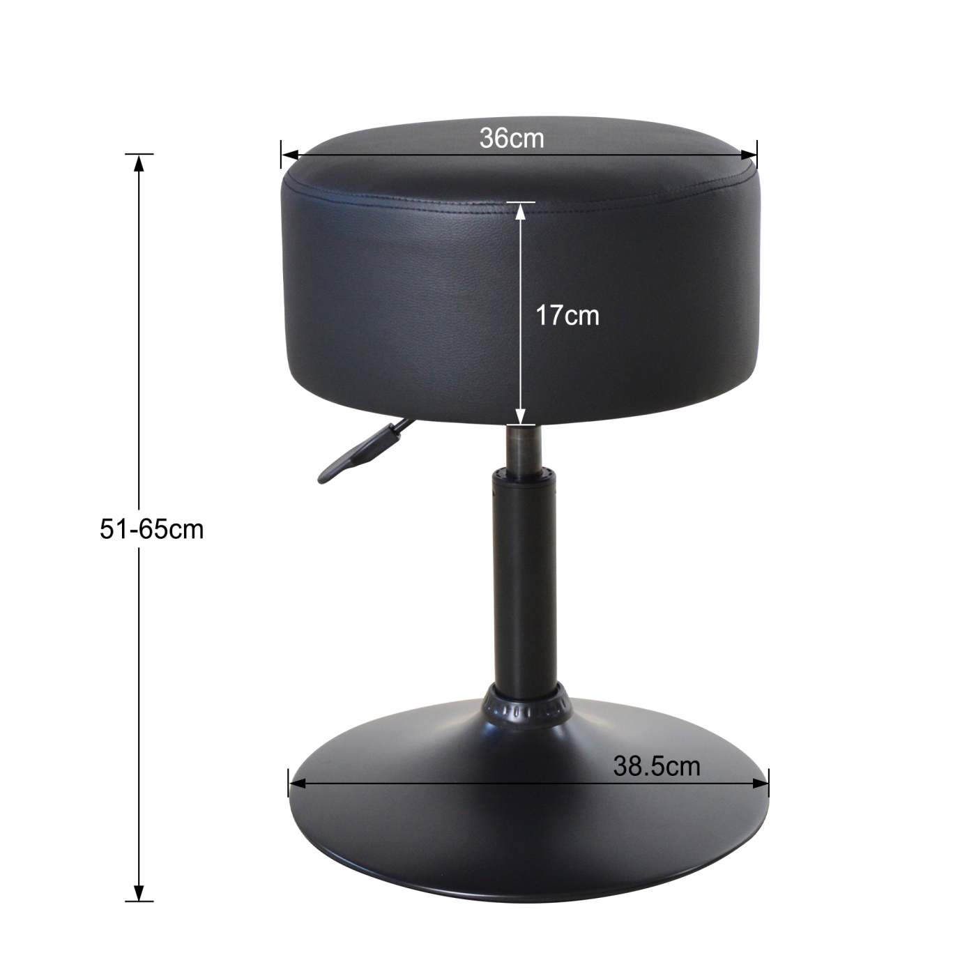 VDD - Kruk - Kruk zwart - Krukken verstelbaar in hoogte - Krukjes om op te zitten - alternatieve afbeelding