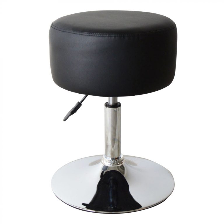 Krukje retro vintage industrieel design - kaptafel krukje - hoogte verstelbaar tot 65 cm - zwart - alternatieve afbeelding