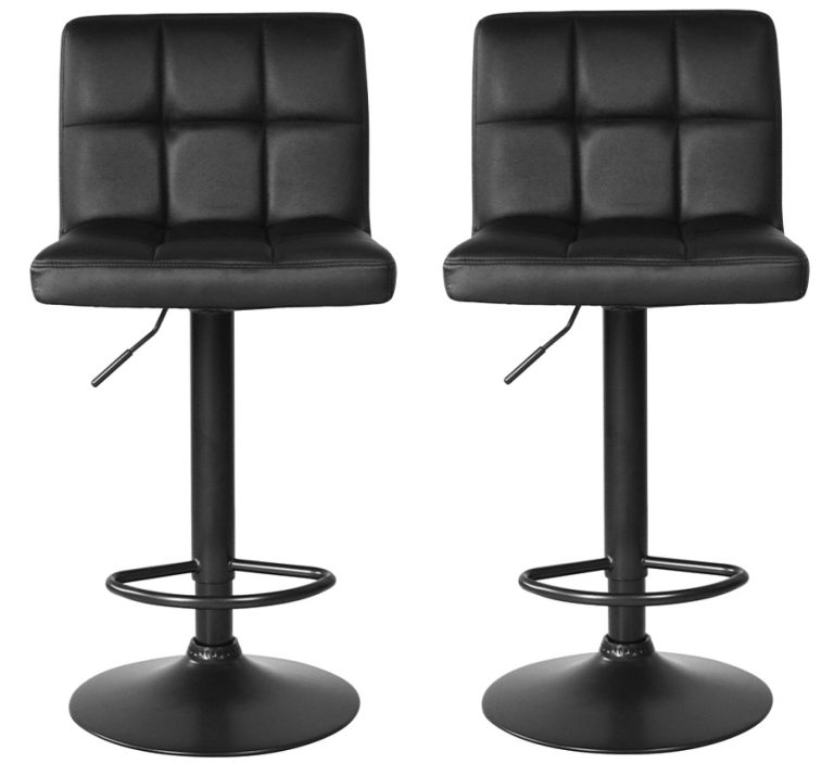 Krukje retro vintage industrieel design - kaptafel krukje - hoogte verstelbaar tot 65 cm - zwart - Meubel-Plein