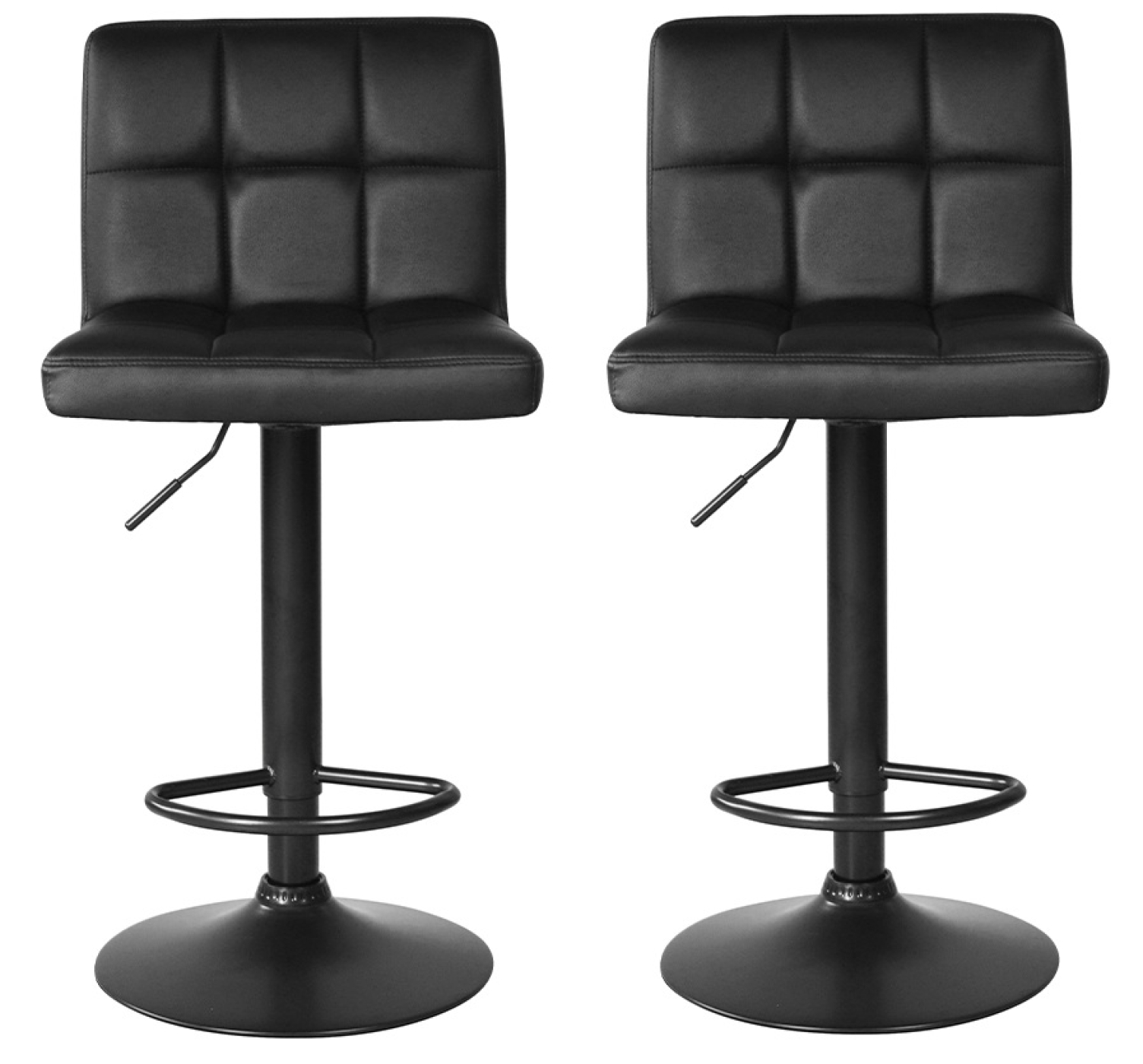 Zwarte Barstoel - Stijlvol en Verstelbaar - Modern Design - Set van Twee barkrukken