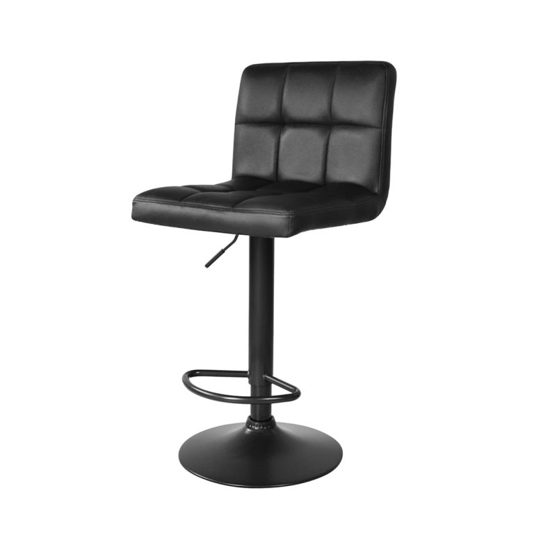 Krukje retro vintage industrieel design - kaptafel krukje - hoogte verstelbaar tot 65 cm - zwart - Meubel-Plein