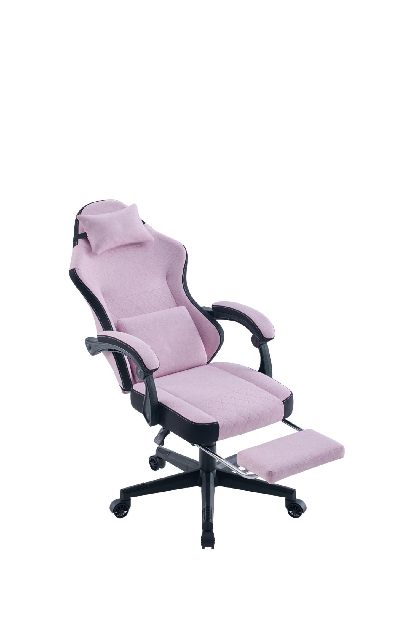 VDD - gamestoel met voetsteun - padded armsteunen - hoogte verstelbaar - roze