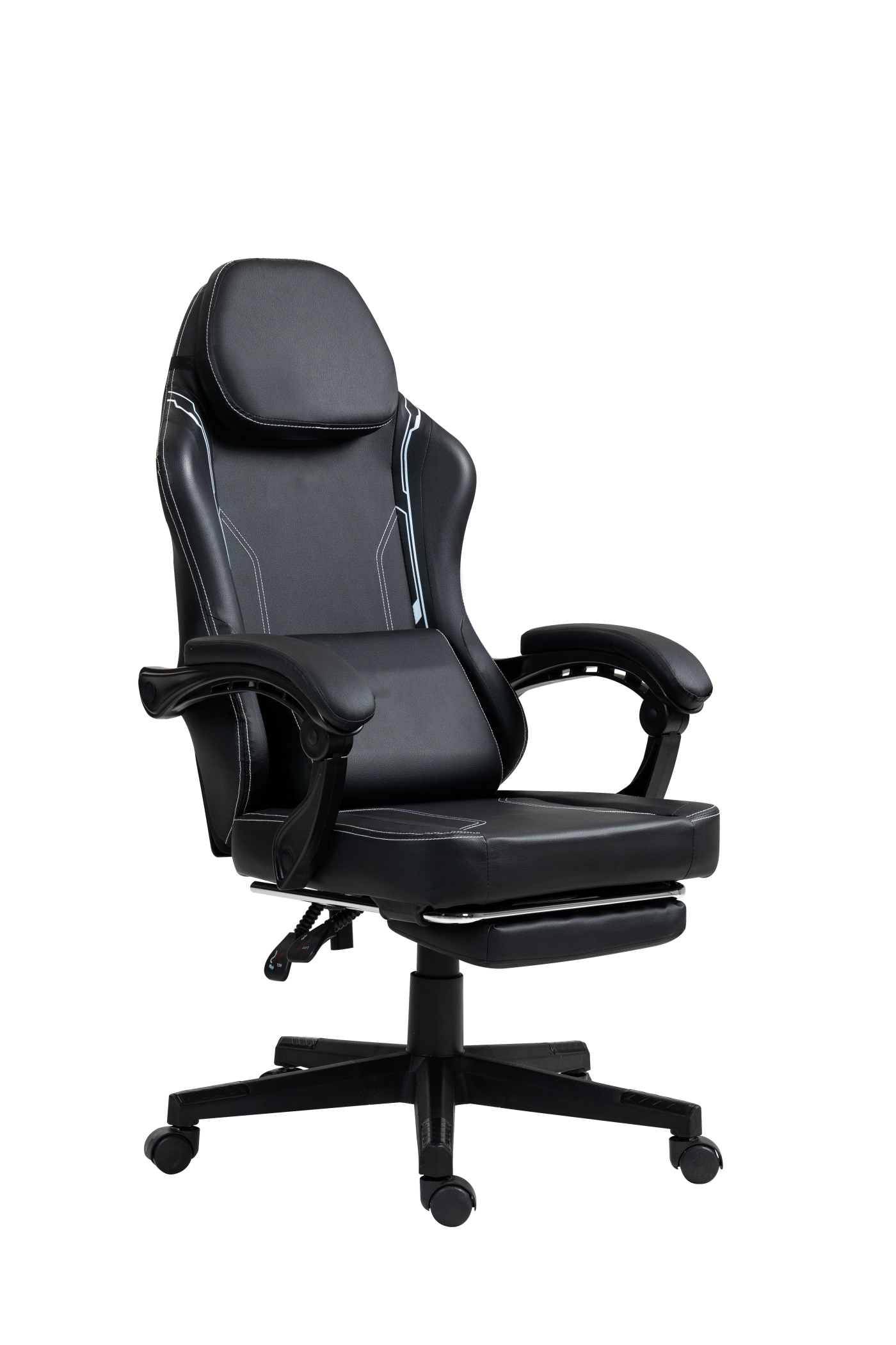 VDD - Zwarte gamestoel - voetensteun - ergonomisch - hoogte verstelbaar