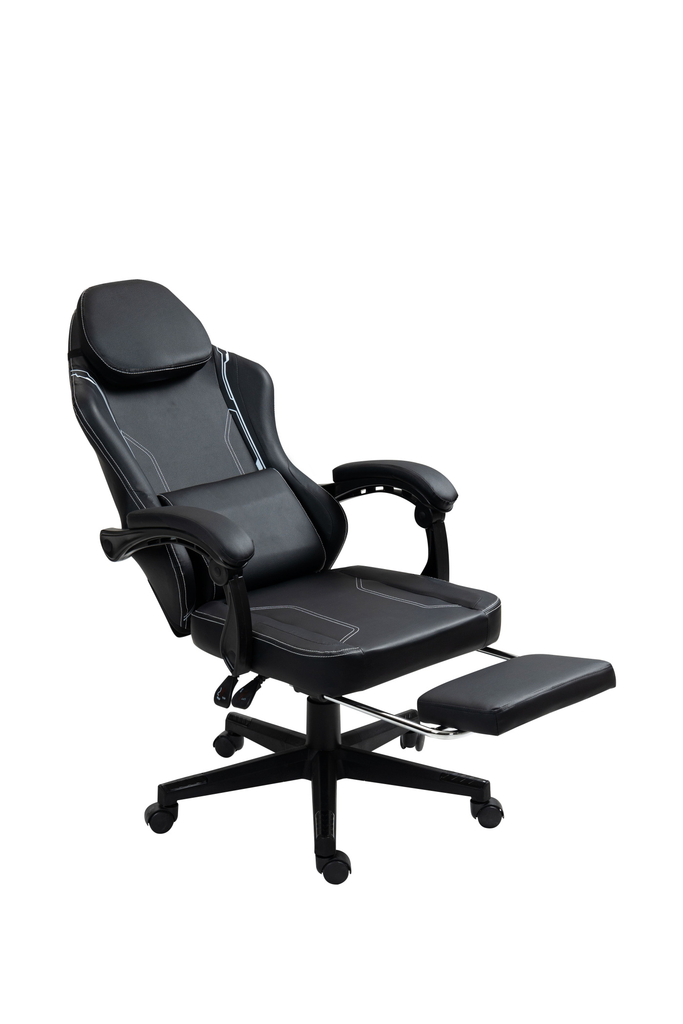 VDD - Zwarte gamestoel - voetensteun - ergonomisch - hoogte verstelbaar - alternatieve afbeelding