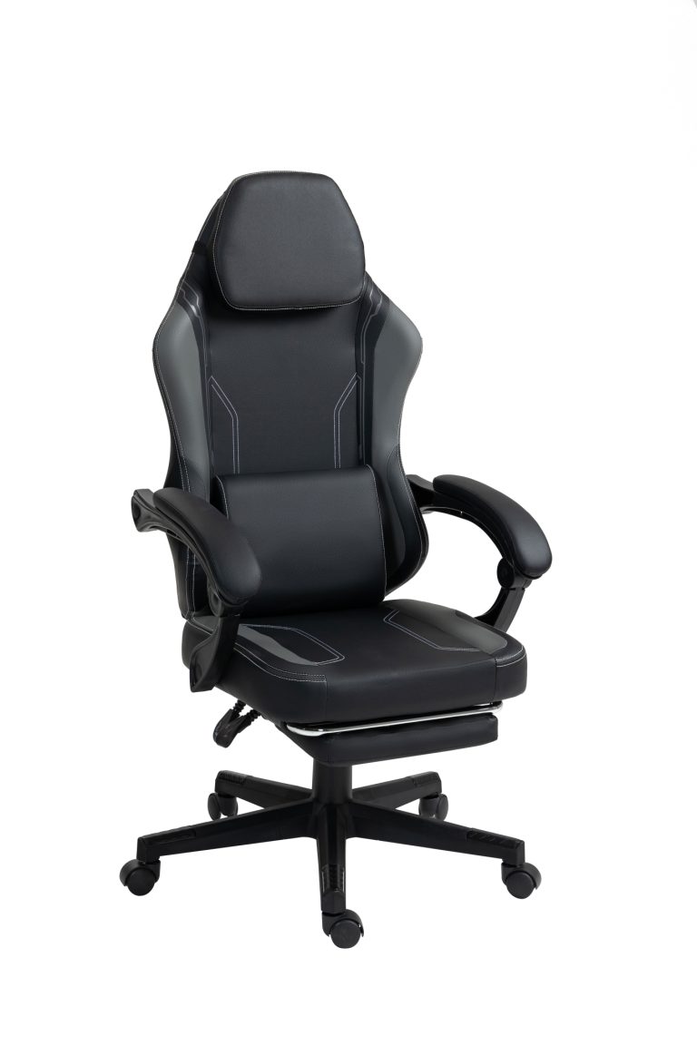 VDD Gamestoel Cyclone met Voetsteun in de kleur Zwart/Wit