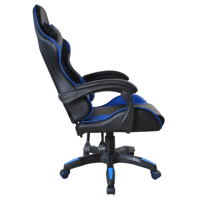 VDD Gaming Gamestoel - Bureaustoel met Hoofdkussen - Zwart/Blauw - alternatieve afbeelding