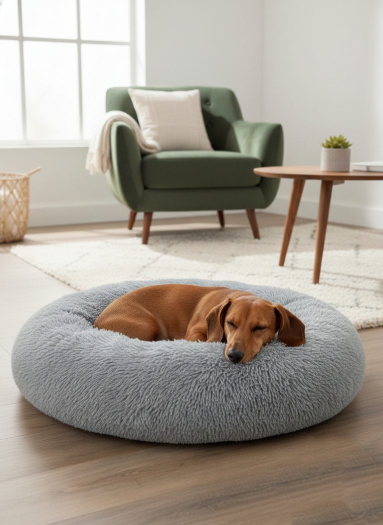 VDD Hondenmand - Donut Hondenkussen - Ergonomisch - ⌀ 80 cm - Lichtgrijs - alternatieve afbeelding