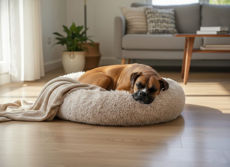 VDD Hondenmand - Donut Hondenkussen - Ergonomisch - ⌀ 100 cm - Beige - alternatieve afbeelding