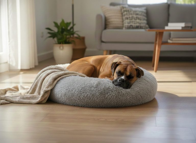 VDD Hondenmand - Donut Hondenkussen - Ergonomisch - ⌀ 100 cm - Lichtgrijs - alternatieve afbeelding