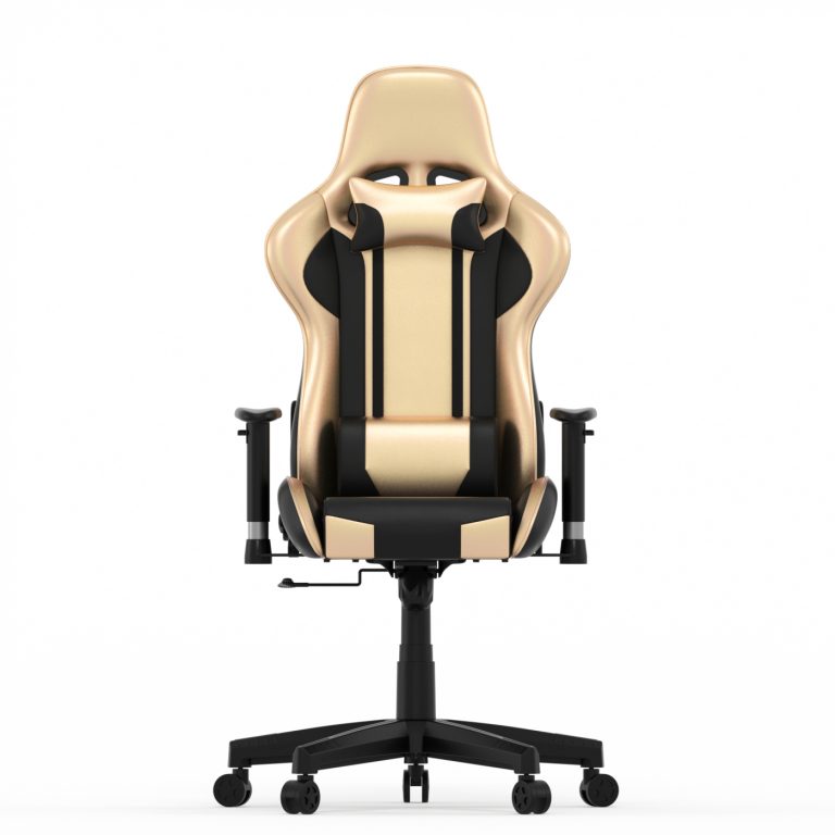 VDD Ergonomische Stoffen Gamestoel met voetsteun - Zwart