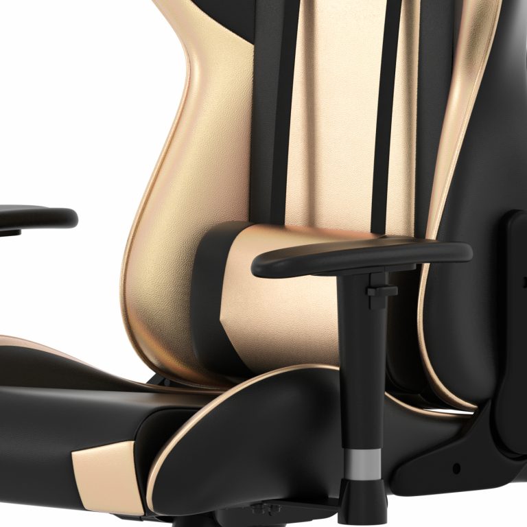 VDD Ergonomische Stoffen Gamestoel met voetsteun - Zwart