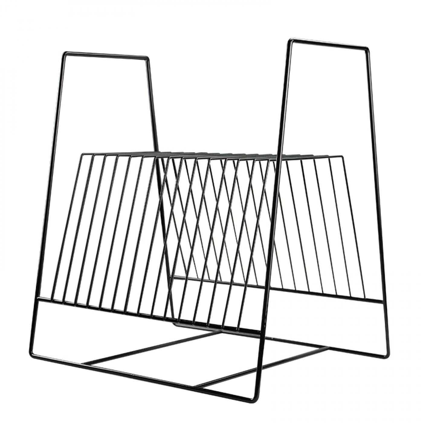 LP vinyl design opbergrek platenrek retro voor 60 tot 70 vinyl LP's van 12 inch zwart - alternatieve afbeelding