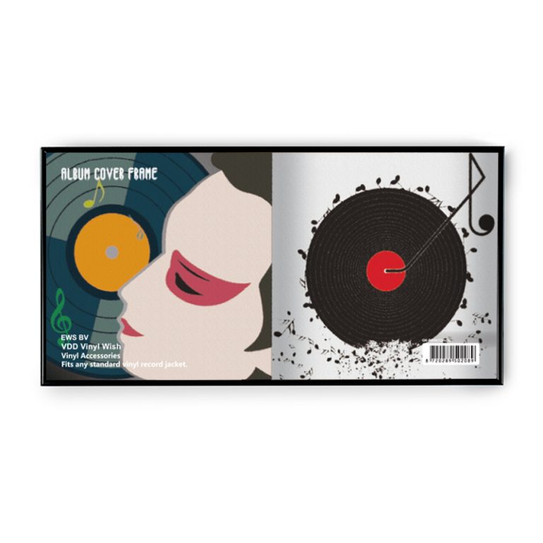 VDD Vinyl Wissellijst - Voor het inlijsten van 2 LP's - Hout - Zwart