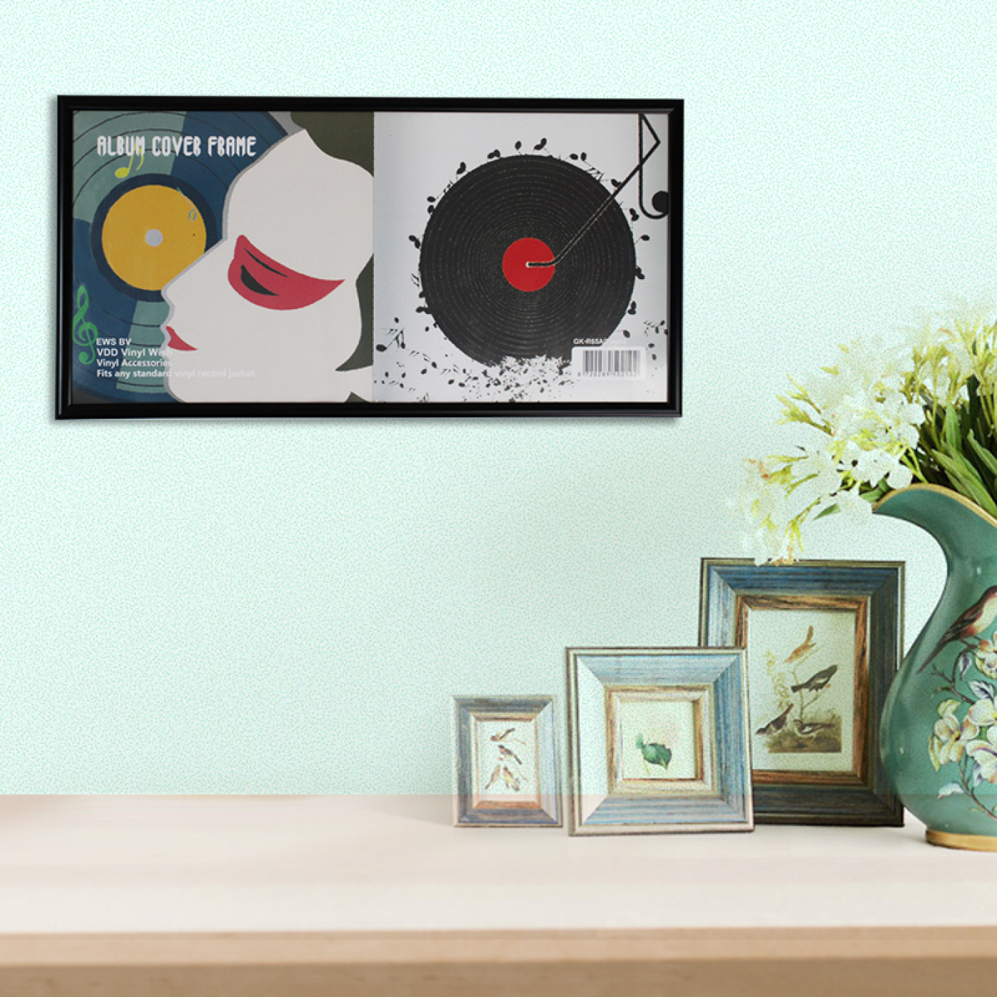 Lp vinyl platen wissellijst voor 7 inch singles - inlijsten lp vinyl elpee single platen 7 inch - lijst voor 2 stuks - alternatieve afbeelding