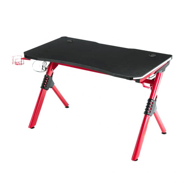 VDD Gaming Gamebureau Mistral - Met LED Verlichting - Zwart/Rood