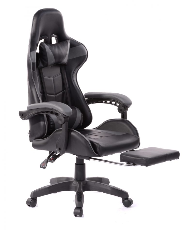 VDD Gaming Gamestoel Cyclone - Bureaustoel met Voetsteun - Zwart/Grijs - alternatieve afbeelding
