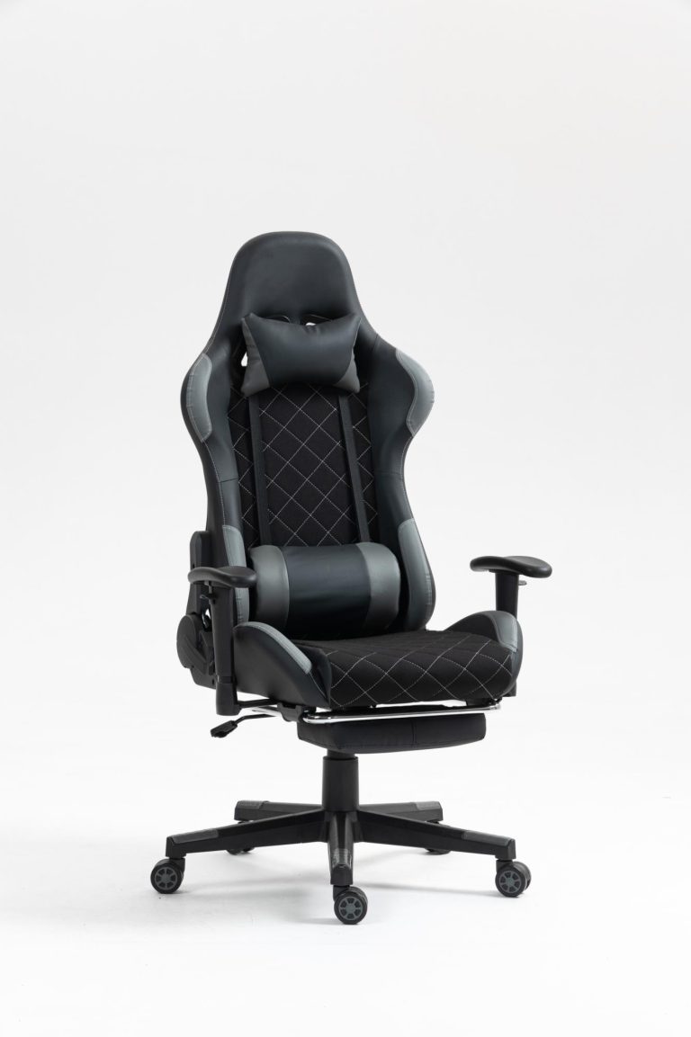 VDD Gamestoel Cyclone met Voetsteun in de kleur Roze/Wit