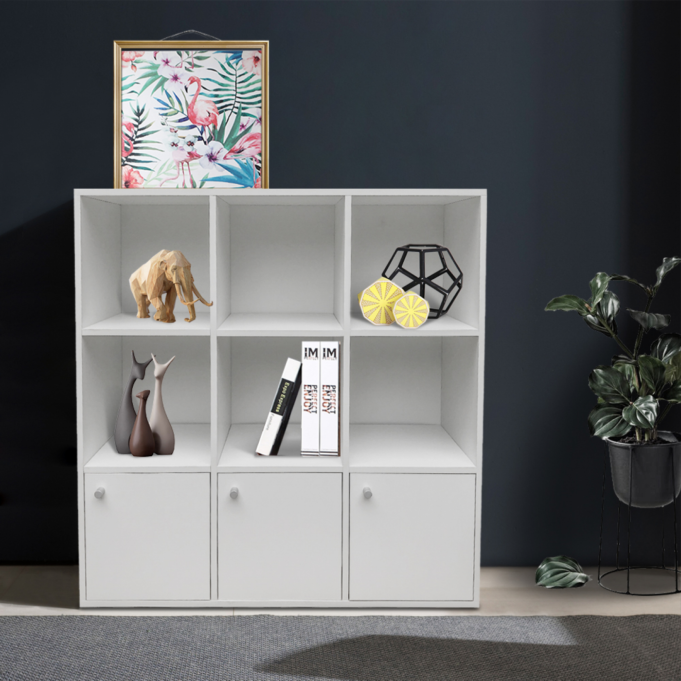 Vakkenkast Vakkie 9 vakken opbergkast - boekenkast - wandkast - wit - alternatieve afbeelding