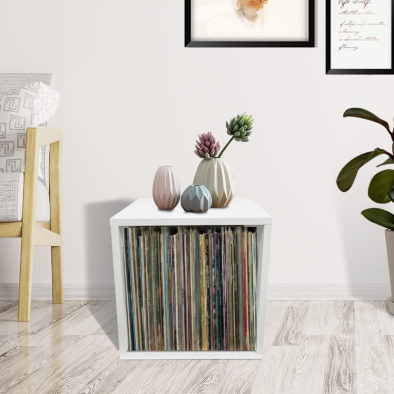 VDD Vinyl Opbergkast - Opbergkubus - 36 x 36 x 34,5 cm - Wit - alternatieve afbeelding