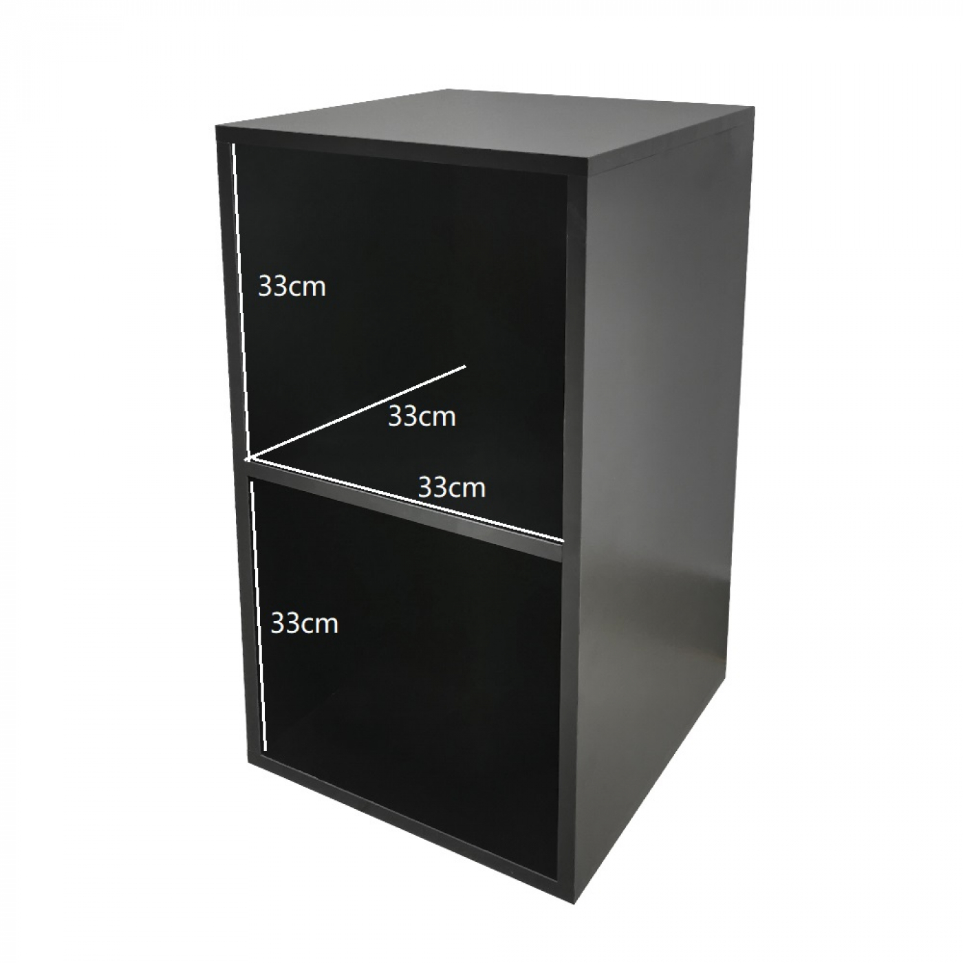 Vinyl lp platen opbergkast - opbergen lp vinyl platen - boekenkast - 2 vakken - zwart - Meubel-Plein Vinyl lp platen opbergkast - opbergen lp vinyl platen - boekenkast - 2 vakken - zwart - Meubel-Plein