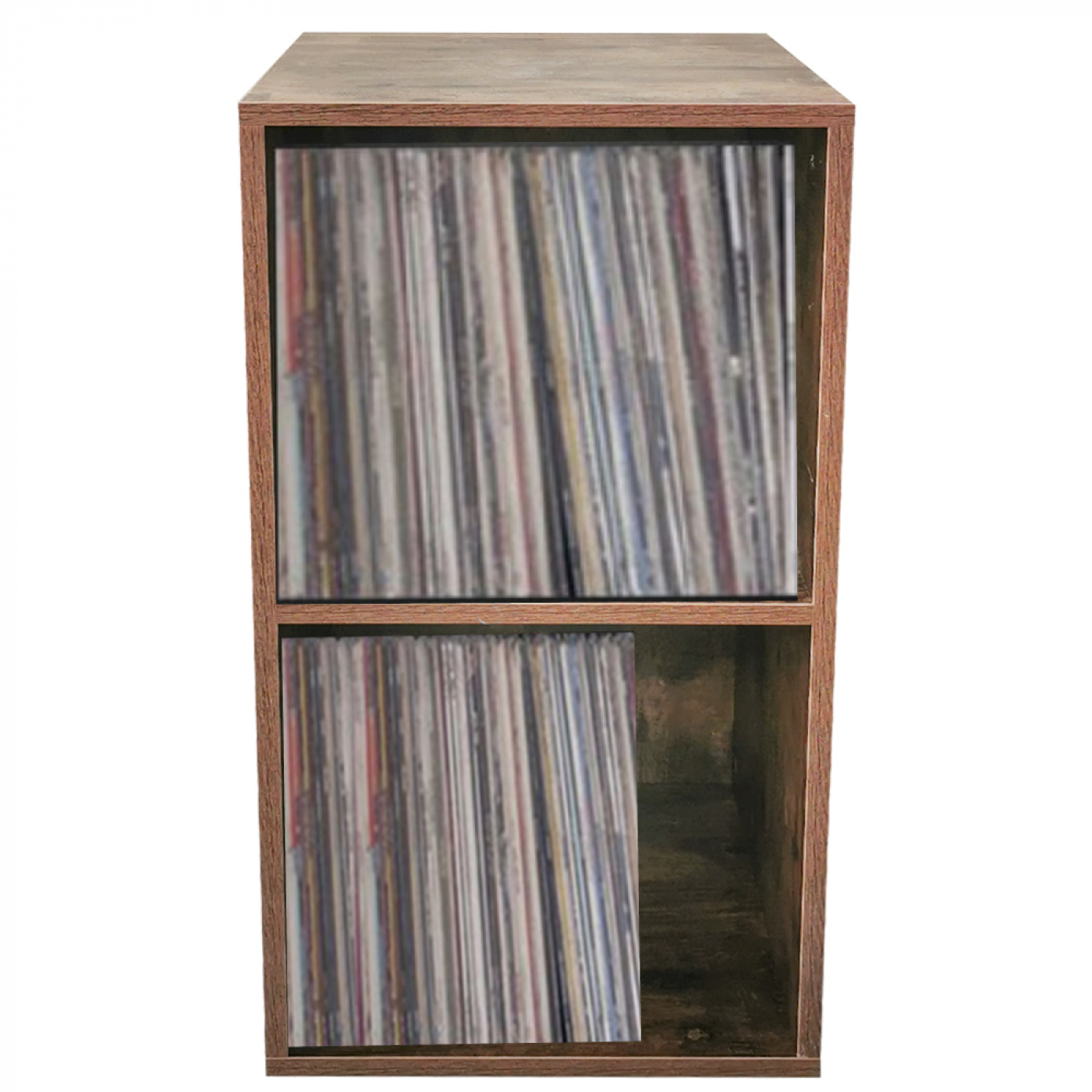 VDD Vinyl lp platen opbergkast - LP Opbergen - Vinyl Platen Kast - Boekenkast - 2 Vakken - Walnoot