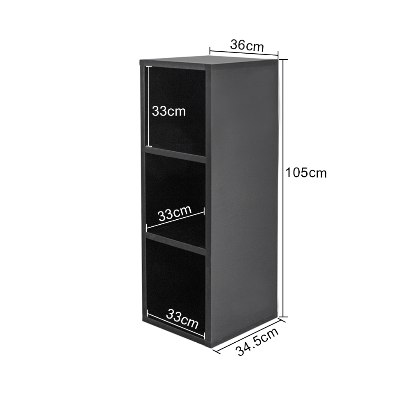 VDD Vinyl Opbergkast - 3 Vakken - 105 x 36 x 34,5 cm - Zwart VDD Vinyl Opbergkast - 3 Vakken - 105 x 36 x 34,5 cm - Zwart