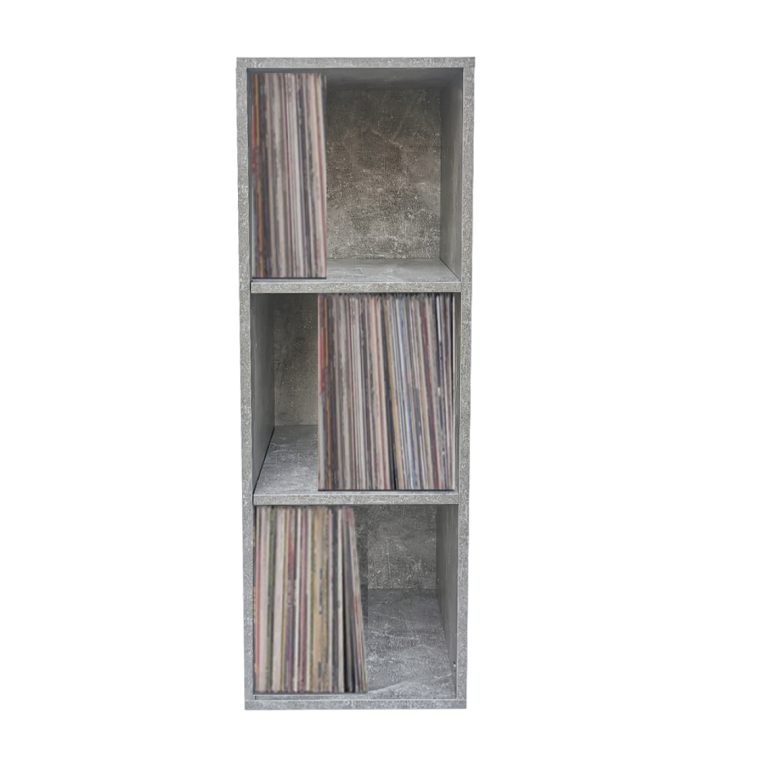 VDD Vinyl Opbergkast - Kast met 3 Vakken - 105 x 36 x 34,5 cm - Grijs