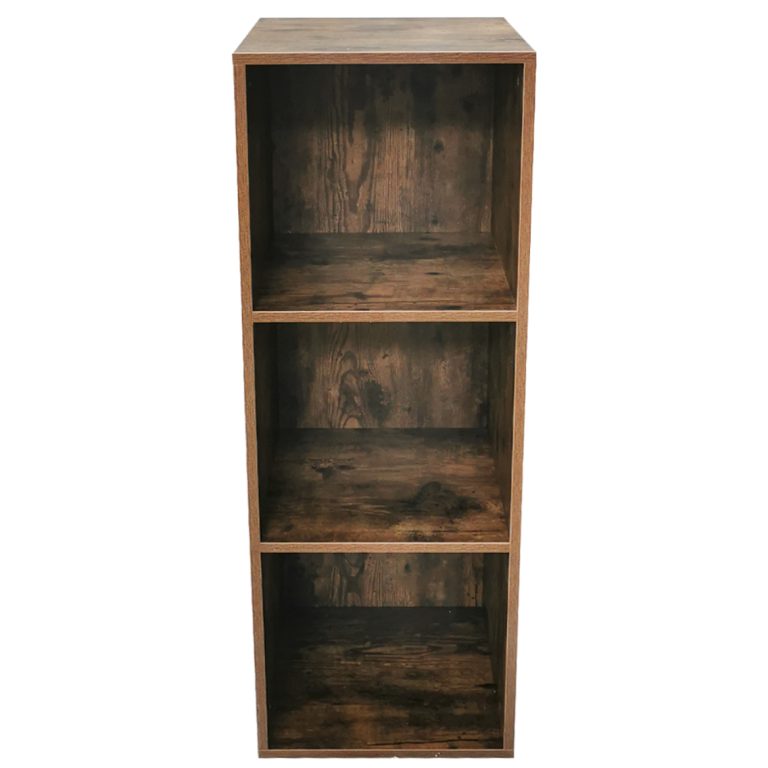 VDD Vinyl Opbergkast - Kast met 3 Vakken - 105 x 36 x 34,5 cm - Bruin - alternatieve afbeelding