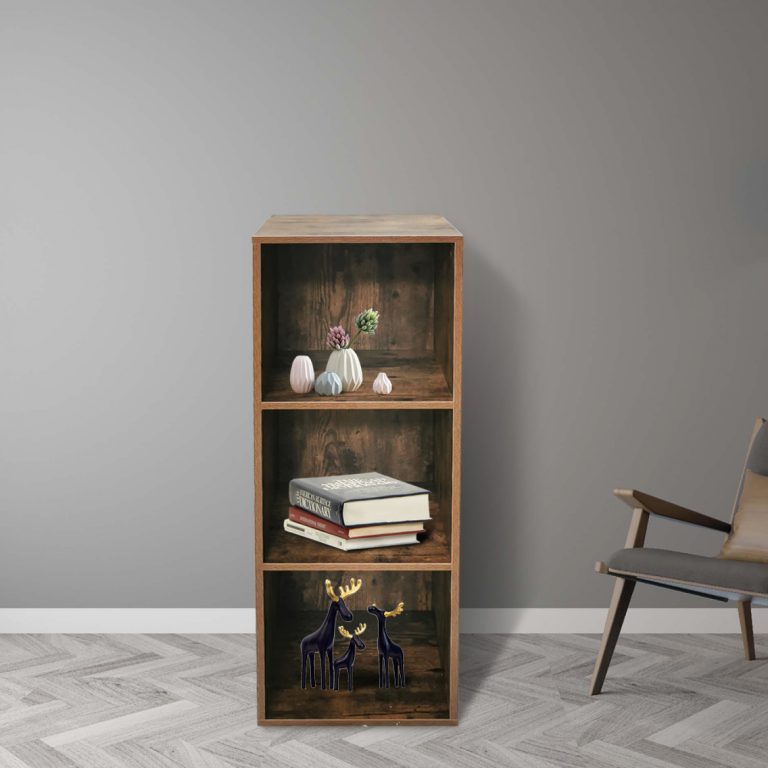 VDD Vakkie Vakkenkast met 3 Vakken - 105 cm x 33 cm x 34,5 cm - Bruin - alternatieve afbeelding