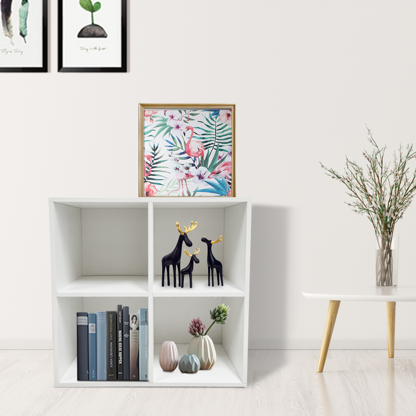 Vakkenkast Vakkie 4 open vakken opbergkast - boekenkast - wandkast - wit - alternatieve afbeelding