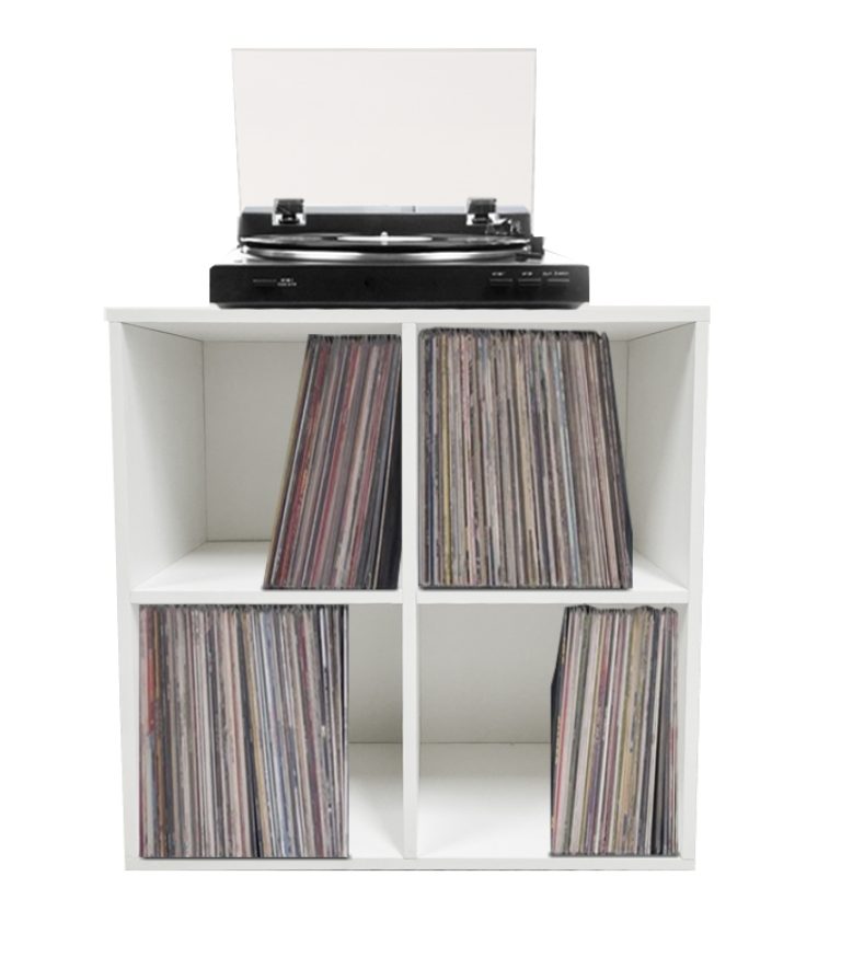 VDD Vinyl Opbergkast - Kast met 4 Vakken - 70,5 x 70,5 x 34,5 cm - Wit