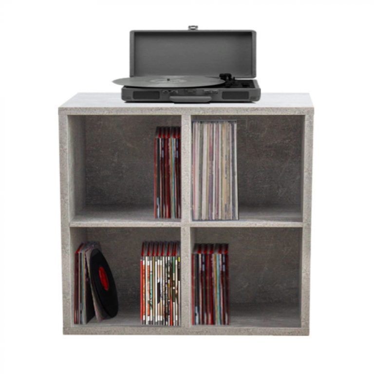 VDD Vinyl Opbergkast - Kast met 4 Vakken - 70,5 x 70,5 x 34,5 cm - Grijs
