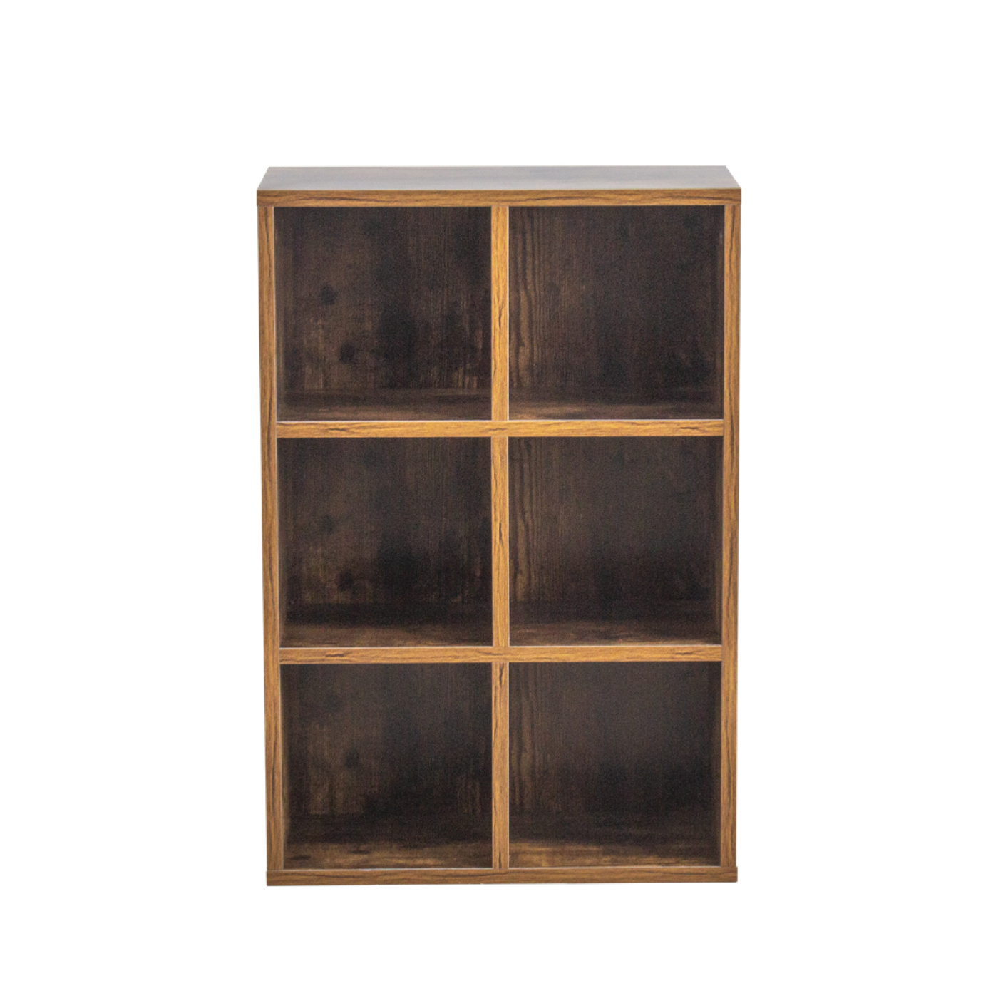 Vakkenkast 6 open vakken opbergkast - dvd/cd kast - boekenkast - wandkast - bruin