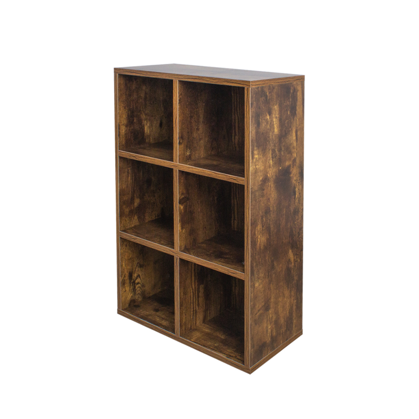 Vakkenkast 6 open vakken opbergkast - dvd/cd kast - boekenkast - wandkast - bruin - alternatieve afbeelding