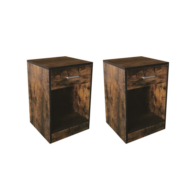 VDD - Nachtkastje - Nachtkastje set van 2 - Nachtkastjes - Nachtkastje bruin - Nachtkastje hout - Nachtkastjes bruin