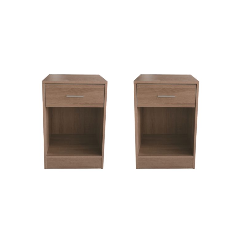 VDD - Nachtkastje - Nachtkastje set van 2 - Nachtkastjes - Nachtkastje lichtbruin - Nachtkastje modern - Nachtkastje hout - Nachtkastjes lichtbruin