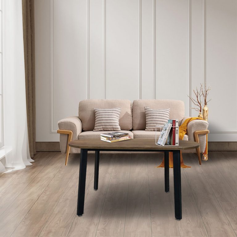 Salontafel - industrieel vintage - metaal hout - 90 x 50 cm - zwart bruin - alternatieve afbeelding