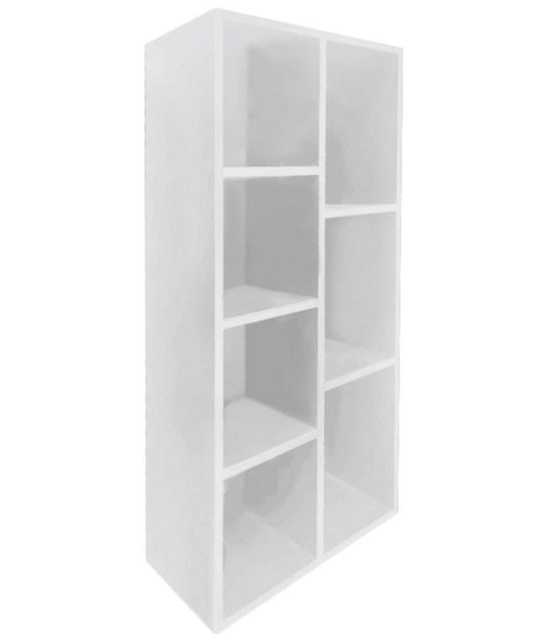 Boekenkast - open vakkenkast - wandkast - 130 cm hoog - wit - alternatieve afbeelding