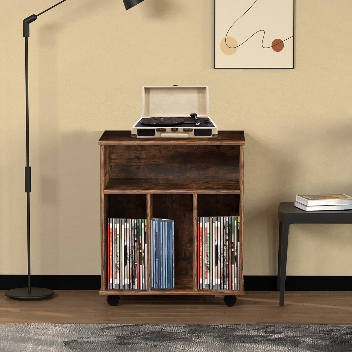 Lp vinyl opbergkast - boekenkast - opbergen tijdschriften boeken platen - alternatieve afbeelding