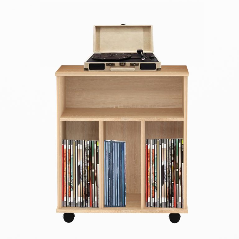 VDD Vinyl Opbergkast - 4 Vakken - Verrijdbaar - 70 x 60 x 40 cm - Beige