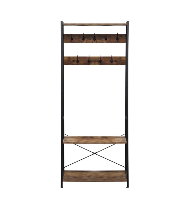 Wandrek ladder boekenkast Stoer - industrieel metaal hout - 152 cm hoog - wit - Meubel-Plein