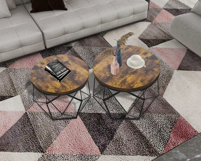 Bijzettafeltjes set van 2 - salontafel industrieel vintage stijl - alternatieve afbeelding