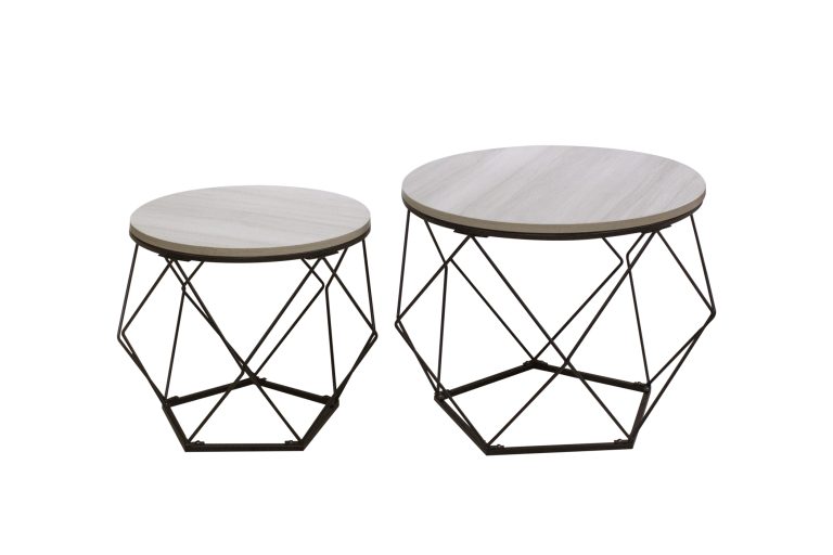 Bijzettafeltje industrieel vintage stijl - salontafels - set van 2